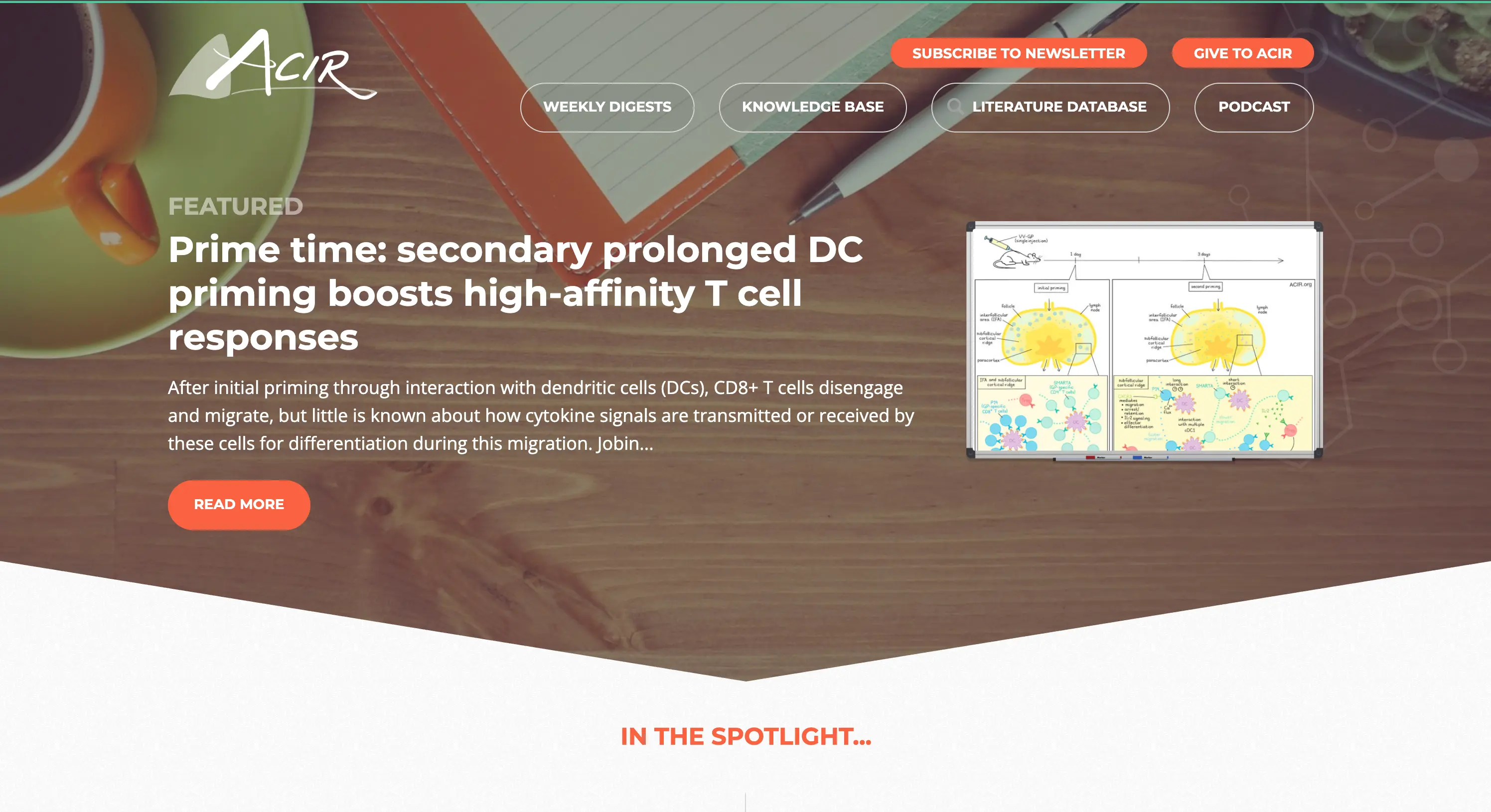 The landing page of the ACIR website.